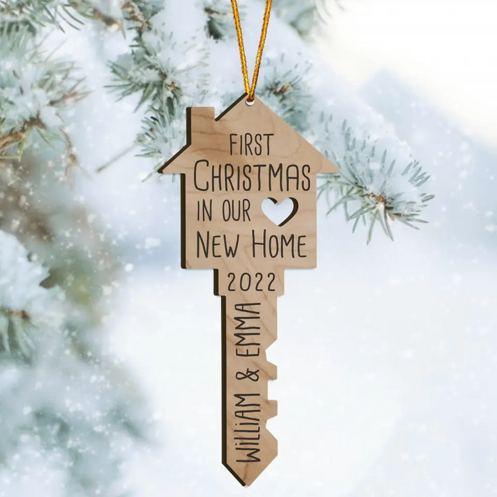Personalized Wood Ornament - Gift For Couple - First Christmas In Our Home
