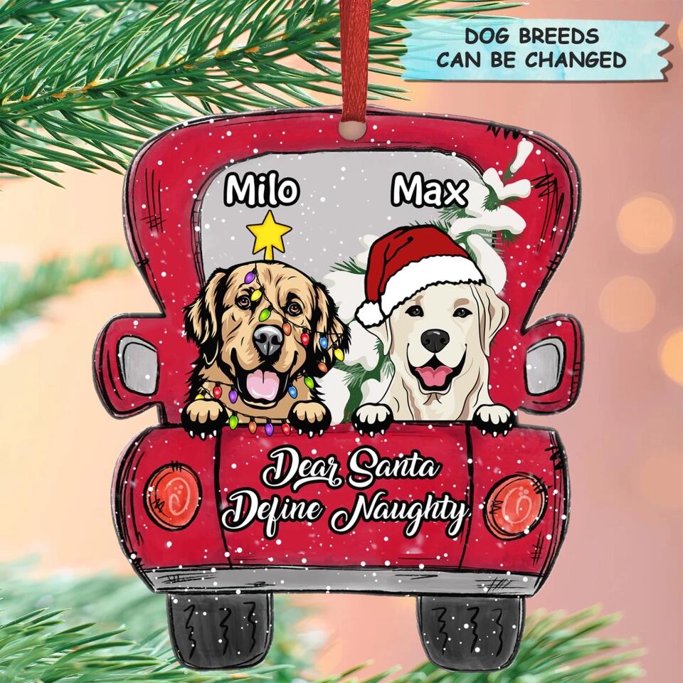 Personalized Aluminium Ornament - Gift For Dog Lover - Dear Santa