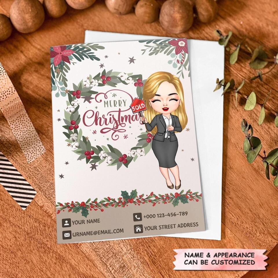 Personalized Greeting Card  - Gift For RE - Merry Christmas To My Customers
