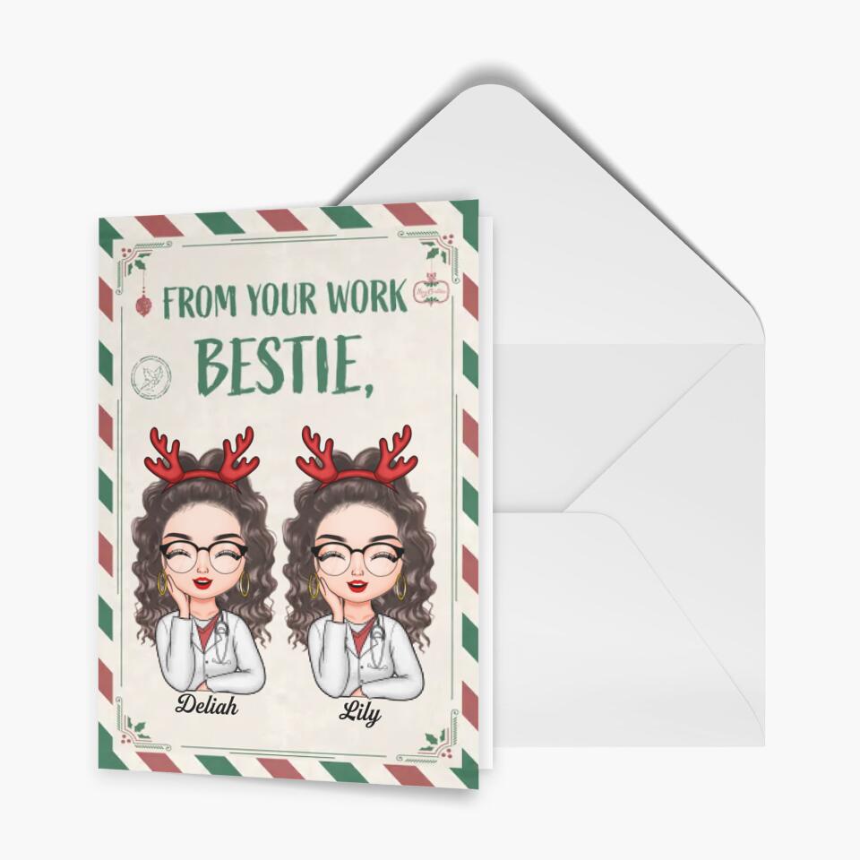 Personalized Greeting Card - Gift For Nurse - From Your Work Bestie