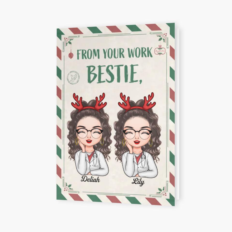Personalized Greeting Card - Gift For Nurse - From Your Work Bestie