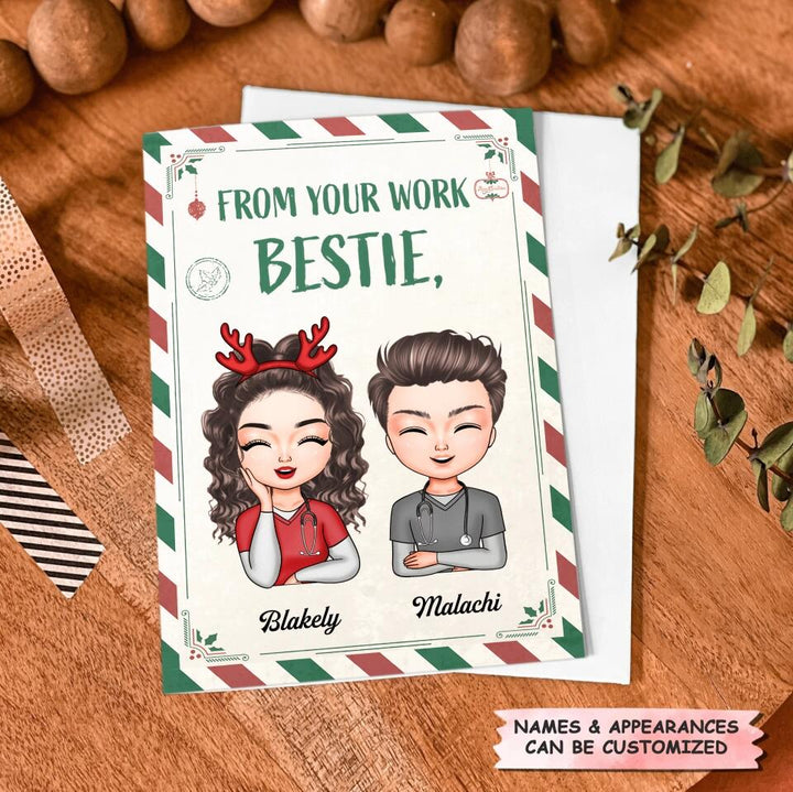 Personalized Greeting Card - Gift For Nurse - From Your Work Bestie