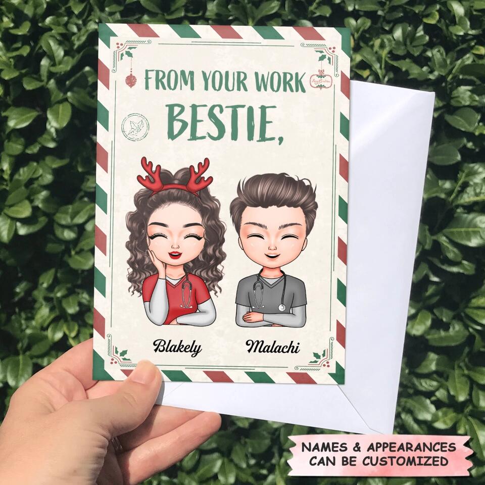 Personalized Greeting Card - Gift For Nurse - From Your Work Bestie