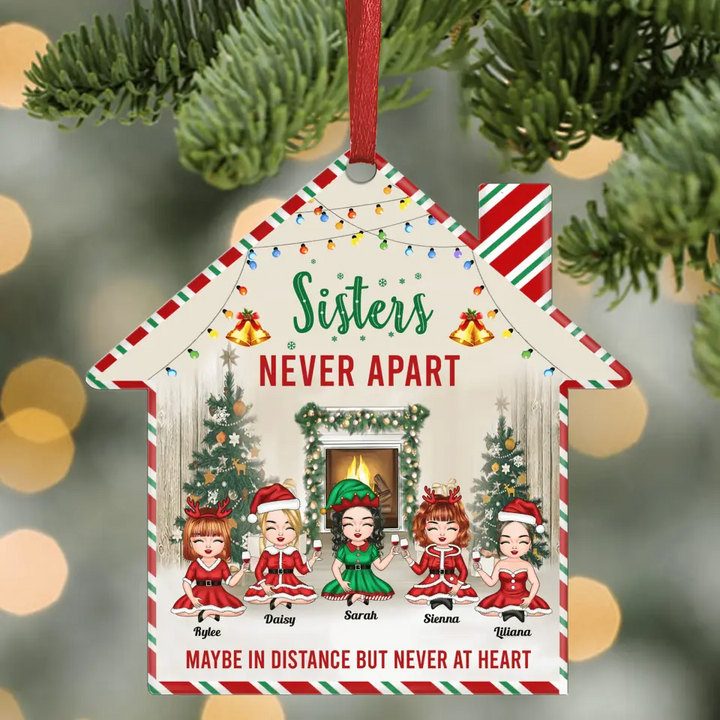 Personalized Aluminium Ornament - Gift For Family Member - Sisters Never Apart