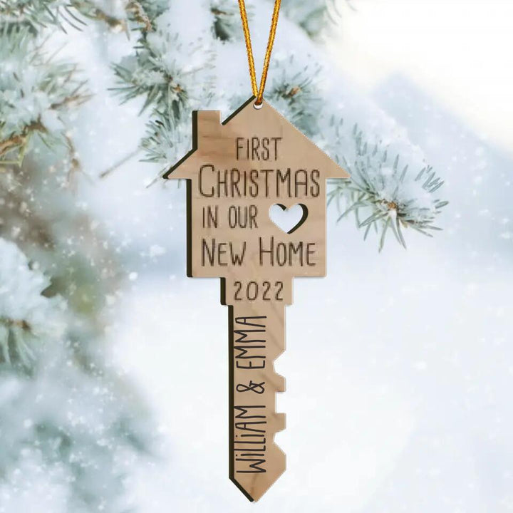 Personalized Wood Ornament - Gift For Couple - First Christmas In Our Home