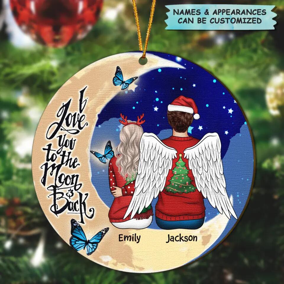 Personalized Wood Ornament - Gift For Family Member - I Love You To The Moon And Back