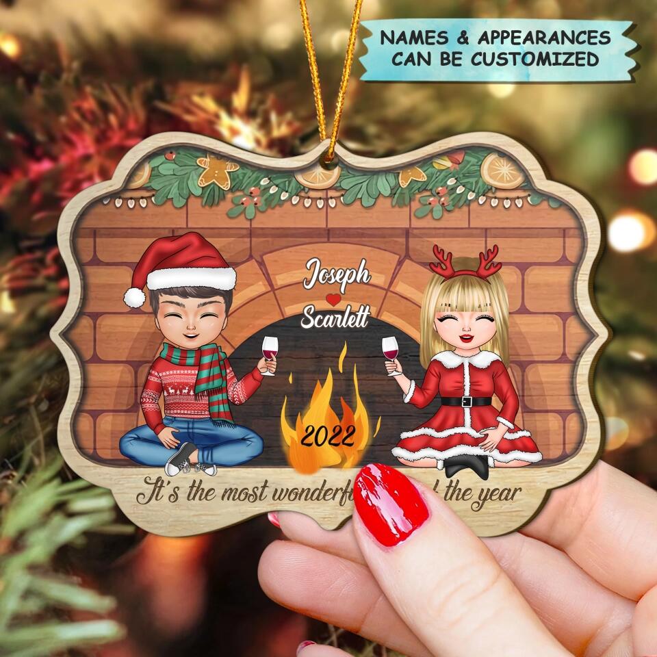 Personalized Wood Ornament - Gift For Couple - It's The Most Wonderful Time Of The Year