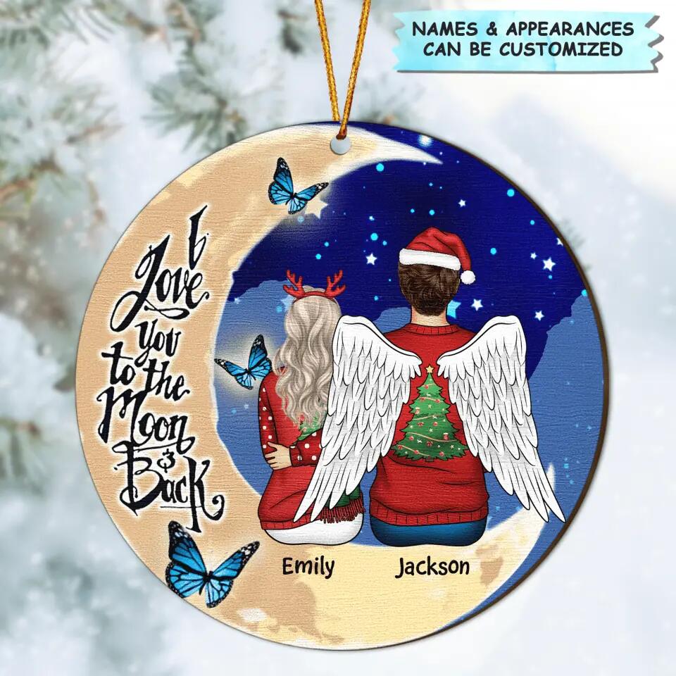Personalized Wood Ornament - Gift For Family Member - I Love You To The Moon And Back