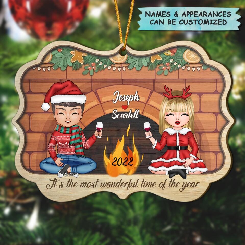 Personalized Wood Ornament - Gift For Couple - It's The Most Wonderful Time Of The Year