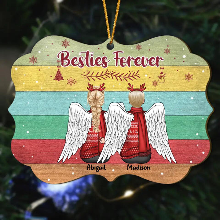 Personalized Wood Ornament - Christmas Gift For Friends, Besties - Besties Forever