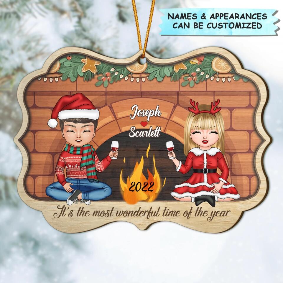 Personalized Wood Ornament - Gift For Couple - It's The Most Wonderful Time Of The Year