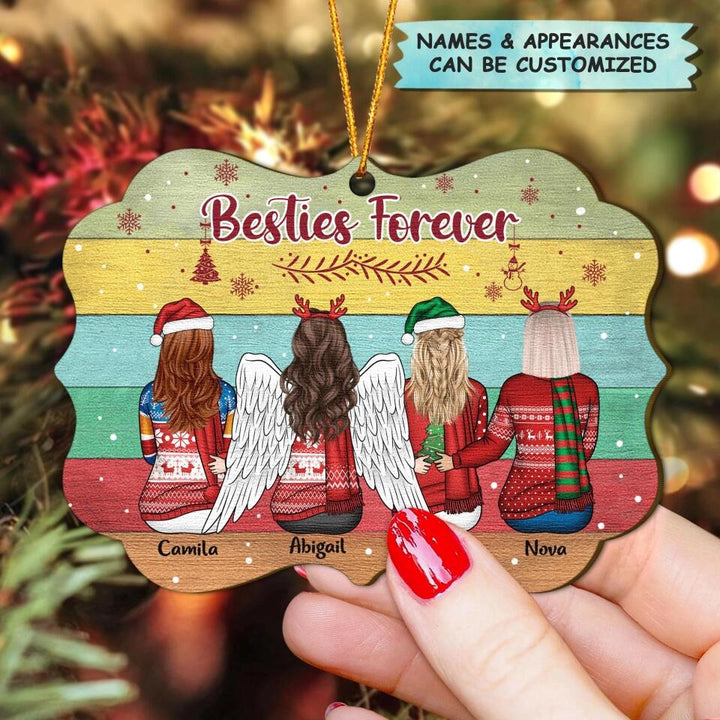 Personalized Wood Ornament - Christmas Gift For Friends, Besties - Besties Forever