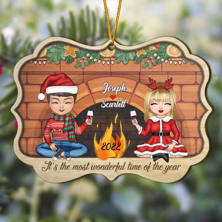 Personalized Wood Ornament - Gift For Couple - It's The Most Wonderful Time Of The Year
