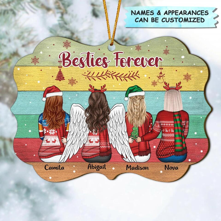 Personalized Wood Ornament - Christmas Gift For Friends, Besties - Besties Forever