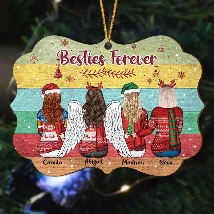Personalized Wood Ornament - Christmas Gift For Friends, Besties - Besties Forever
