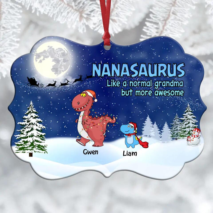 Grandmasaurus - Personalized Aluminium Ornament - Gift For Grandma