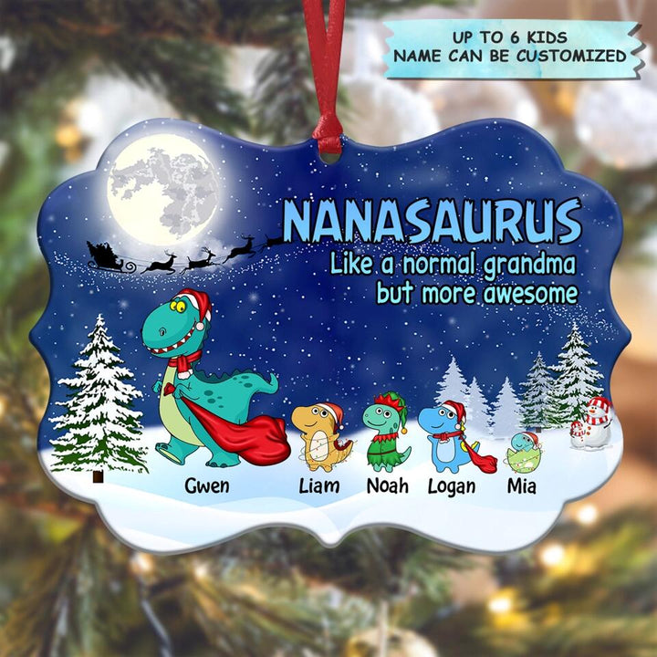 Grandmasaurus - Personalized Aluminium Ornament - Gift For Grandma