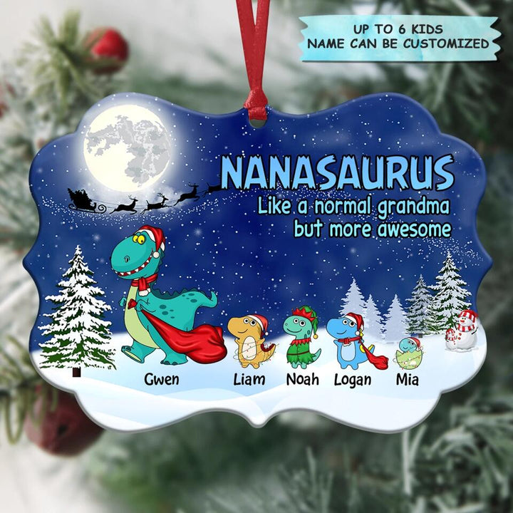 Grandmasaurus - Personalized Aluminium Ornament - Gift For Grandma