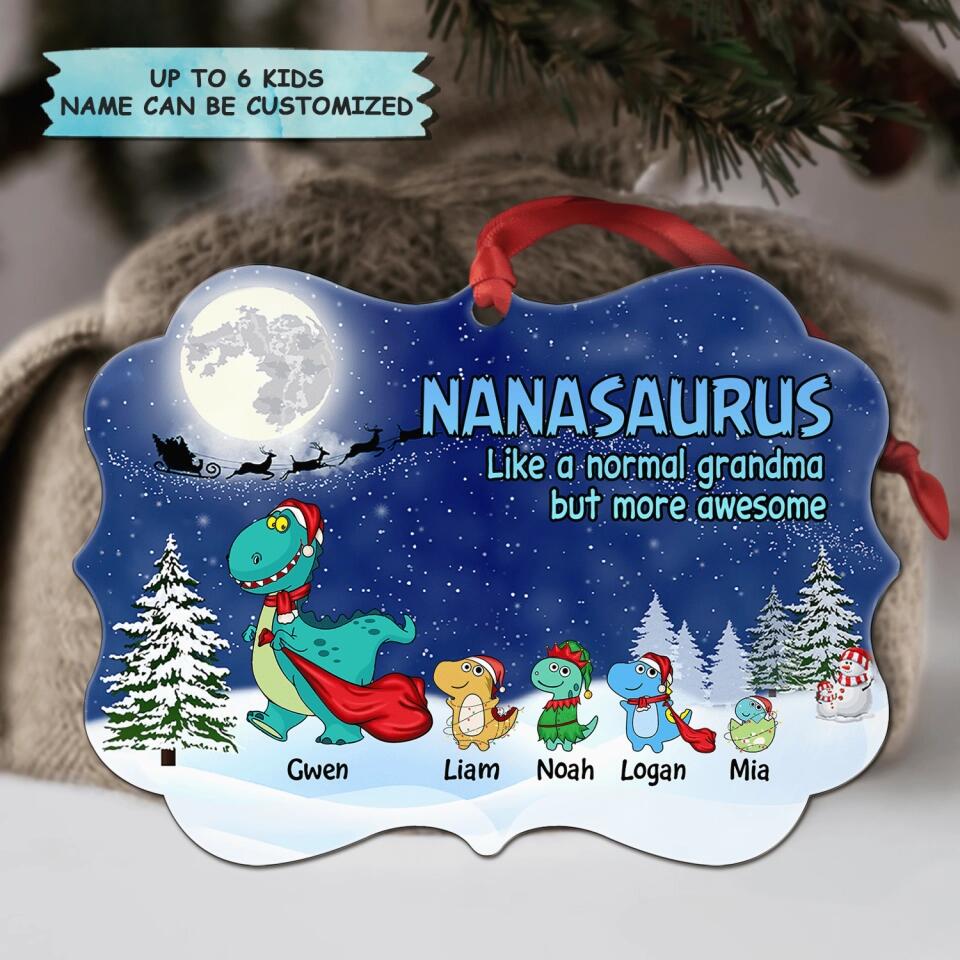 Grandmasaurus - Personalized Aluminium Ornament - Gift For Grandma
