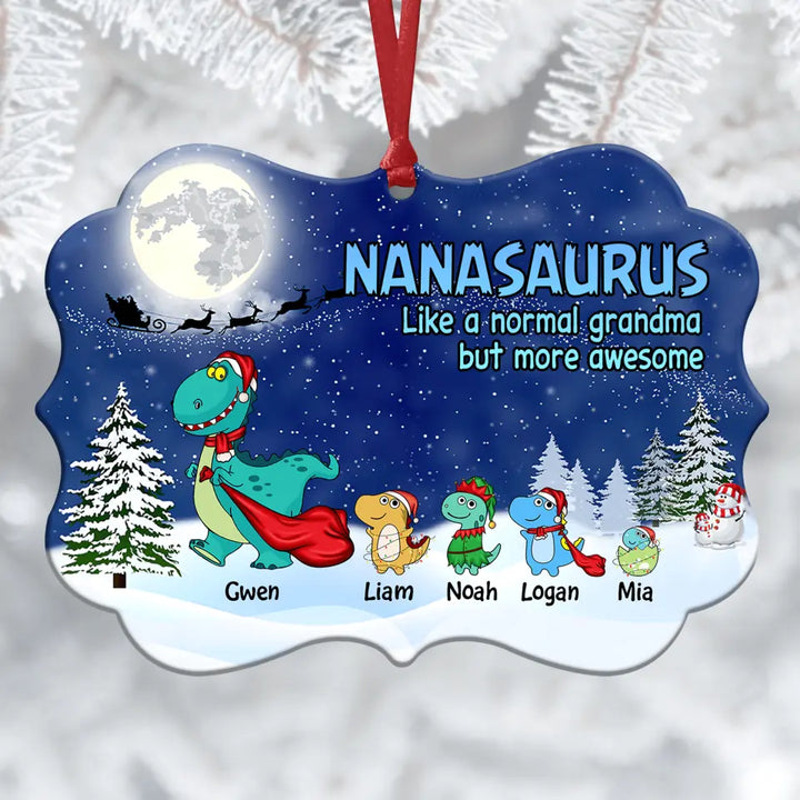 Grandmasaurus - Personalized Aluminium Ornament - Gift For Grandma
