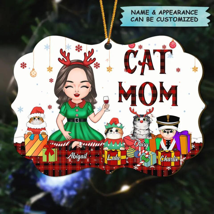 Personalized Wood Ornament - Gift For Cat Lover - Cat Mom Christmas
