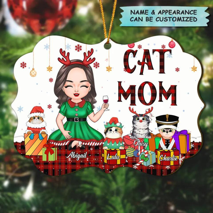 Personalized Wood Ornament - Gift For Cat Lover - Cat Mom Christmas