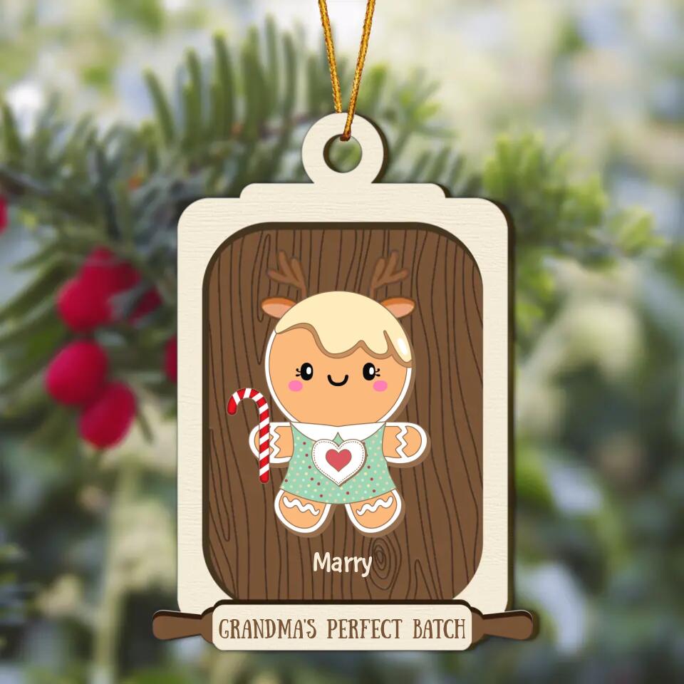 Personalized Wood Ornament - Gift For Grandma - Grandma's Perfect Batch