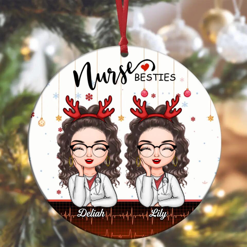 Personalized Aluminium Ornament - Gift For Nurse - Nurse Besties