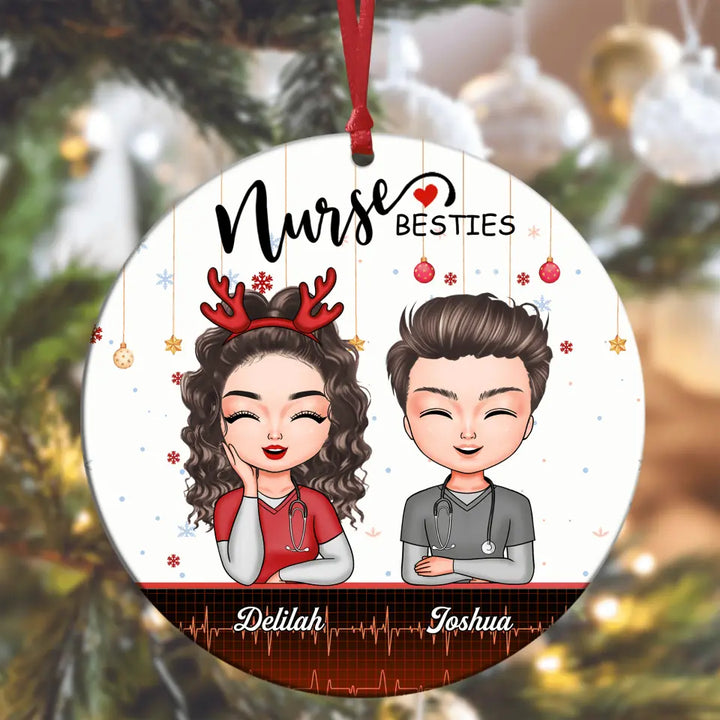 Personalized Aluminium Ornament - Gift For Nurse - Nurse Besties