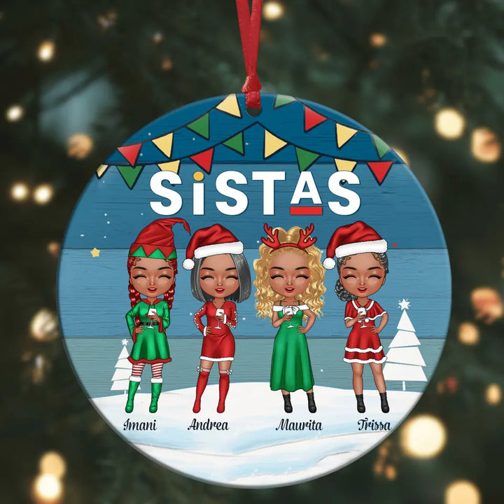 Personalized Aluminium Ornament - Gift For Friend - Sistas