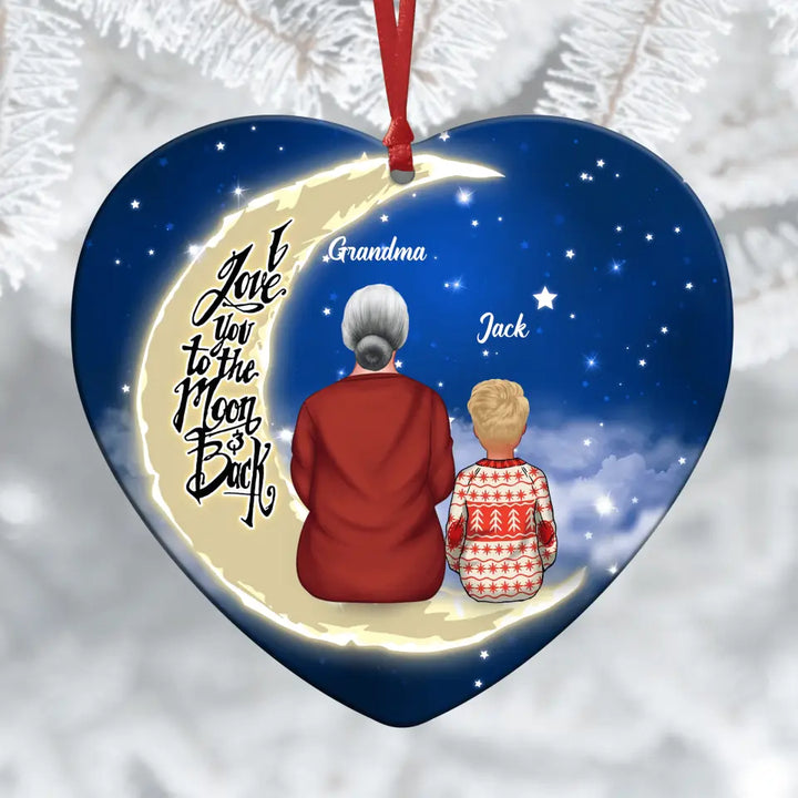 Personalized Aluminium Ornament - Gift For Grandma - I Love You To The Moon And Back