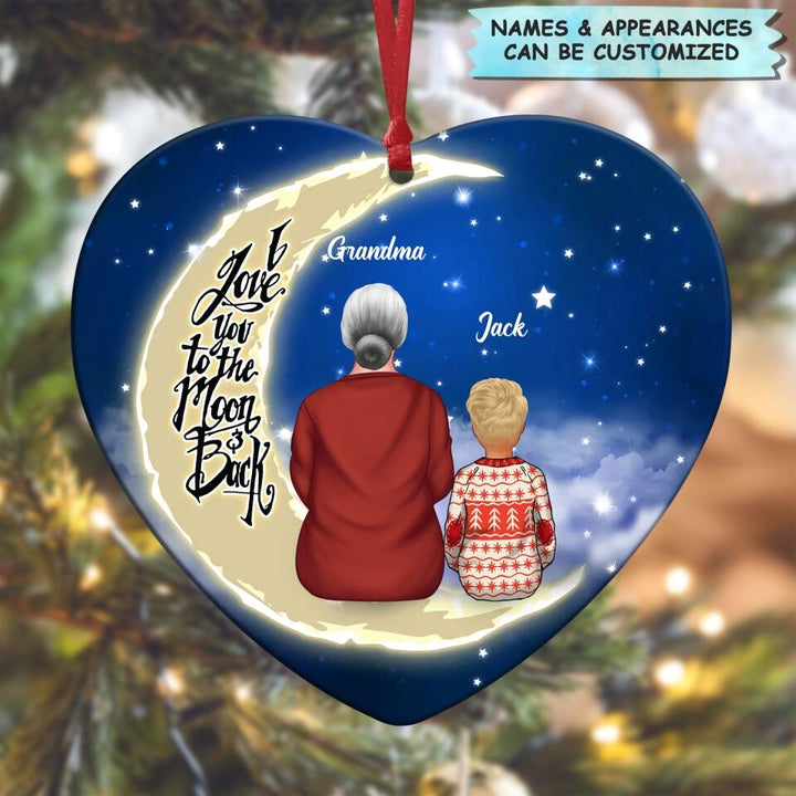 Personalized Aluminium Ornament - Gift For Grandma - I Love You To The Moon And Back