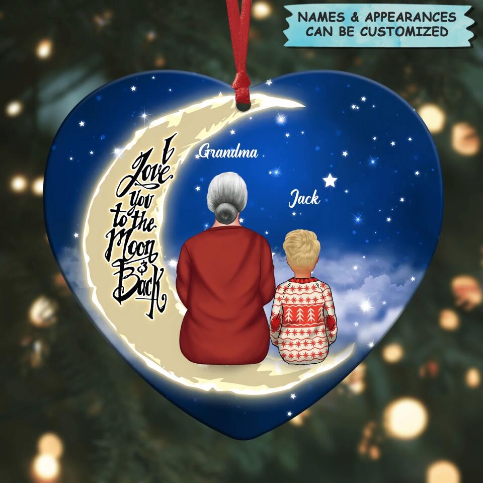 Personalized Aluminium Ornament - Gift For Grandma - I Love You To The Moon And Back