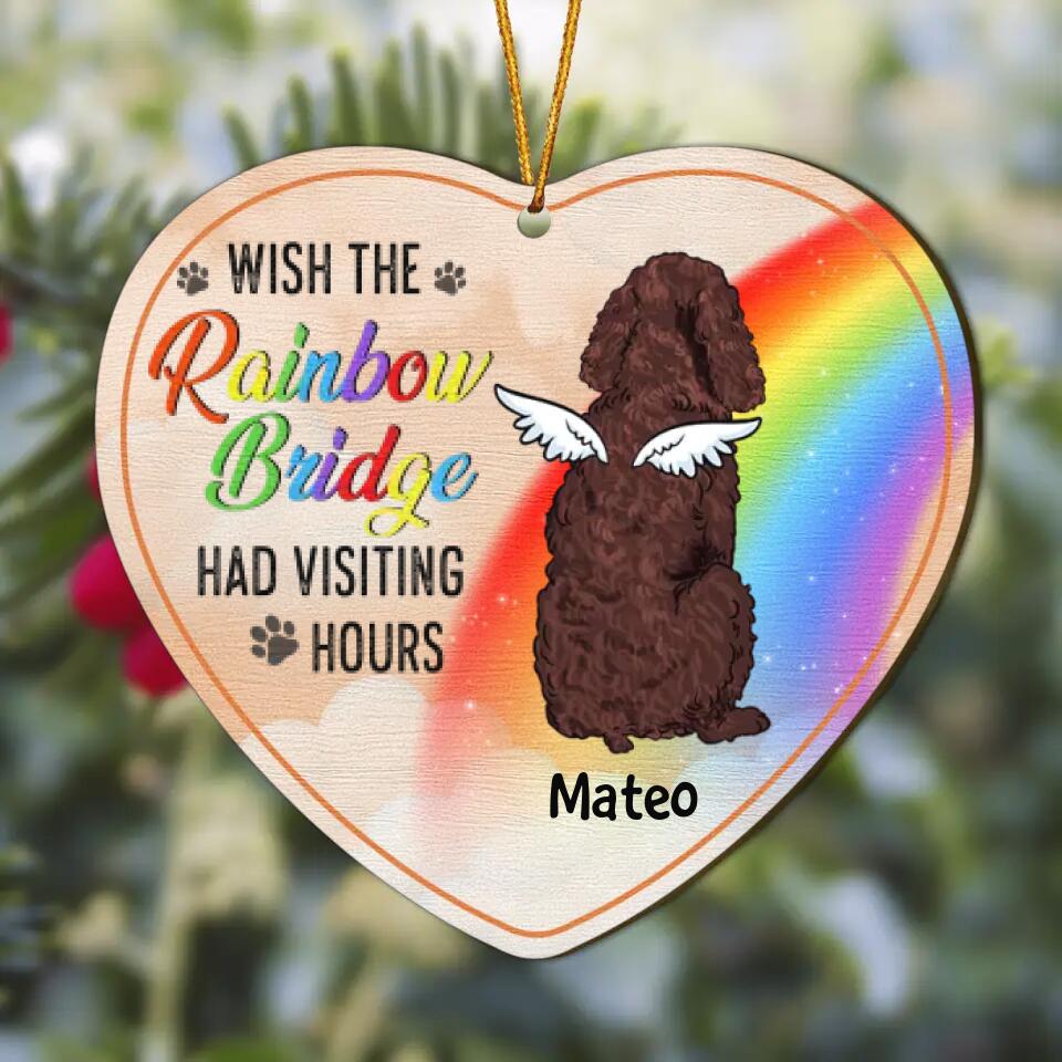 Personalized Wood Ornament - Gift For Pet Lover - Memorial Wish The Rainbow