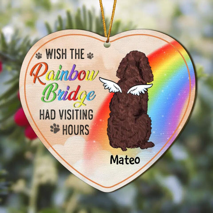 Personalized Wood Ornament - Gift For Pet Lover - Memorial Wish The Rainbow
