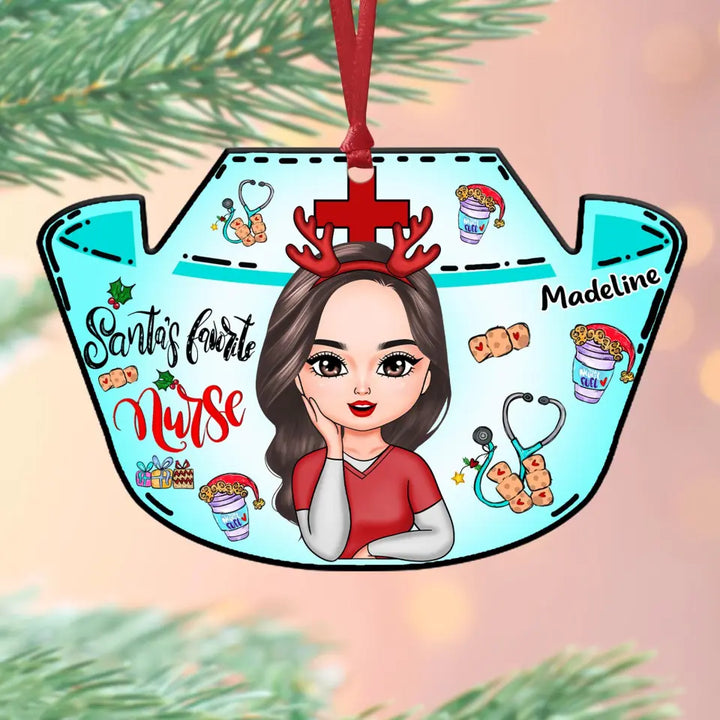 Personalized Aluminium Ornament - Gift For Nurse - Santa's Favorite Nurse