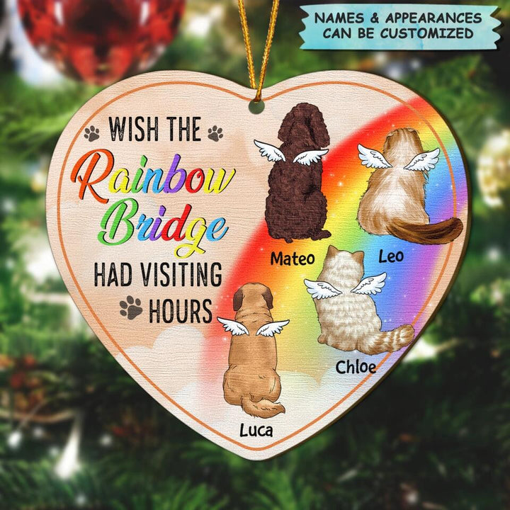 Personalized Wood Ornament - Gift For Pet Lover - Memorial Wish The Rainbow