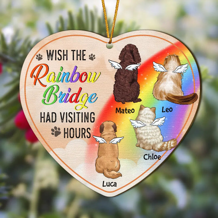 Personalized Wood Ornament - Gift For Pet Lover - Memorial Wish The Rainbow