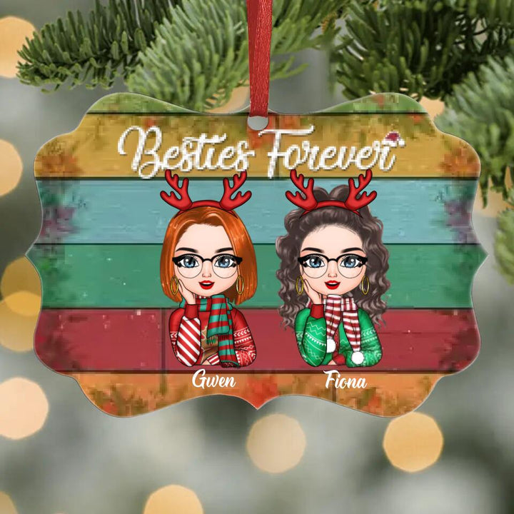 Personalized Aluminium Ornament - Gift For Friends, Besties - Besties Forever