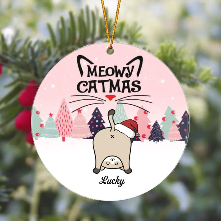 Personalized Mica Ornament - Gift For Cat Lover - Meowy Catmas