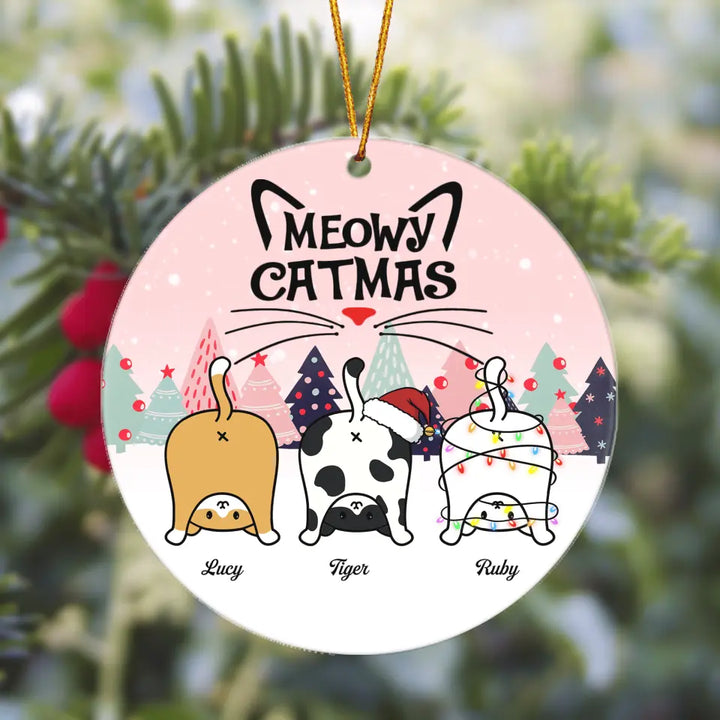 Personalized Mica Ornament - Gift For Cat Lover - Meowy Catmas