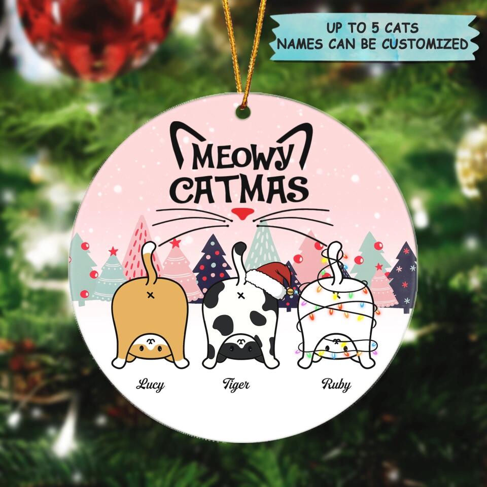 Personalized Mica Ornament - Gift For Cat Lover - Meowy Catmas