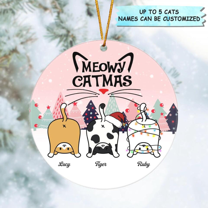Personalized Mica Ornament - Gift For Cat Lover - Meowy Catmas