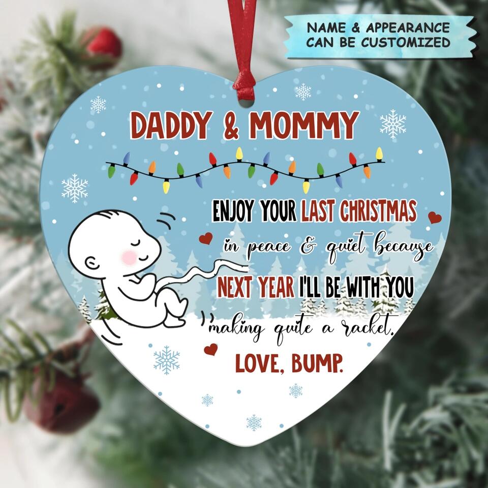 Personalized Aluminium Ornament - Gift For Dad & Mom - Next Year I'll Be With You