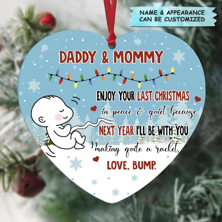 Personalized Aluminium Ornament - Gift For Dad & Mom - Next Year I'll Be With You