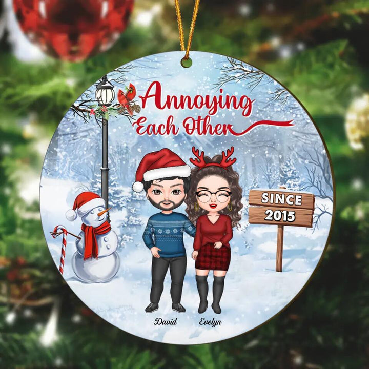 Personalized Wood Ornament - Gift For Couple, Lovers - Annoying Each Other