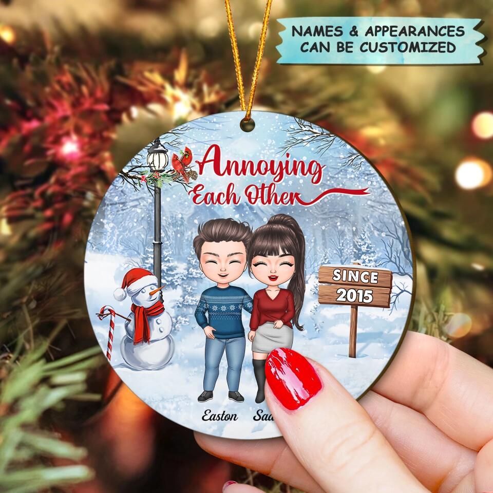 Personalized Wood Ornament - Gift For Couple, Lovers - Annoying Each Other