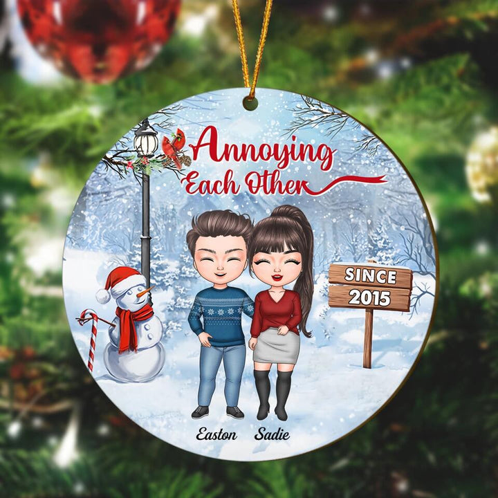 Personalized Wood Ornament - Gift For Couple, Lovers - Annoying Each Other