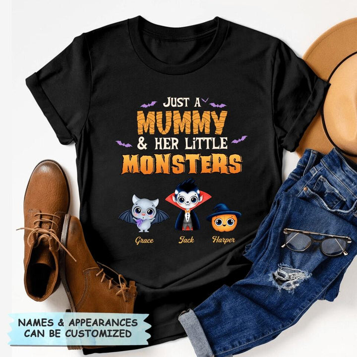 Personalized T-shirt - Gift For Mom - Just A Mommy With Her Little Monsters
