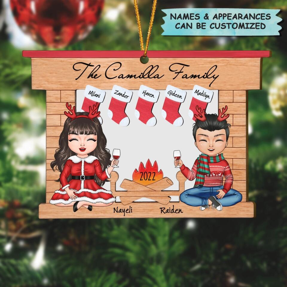 Personalized Wood Ornament - Gift For Family Member - Home Together Fireplace
